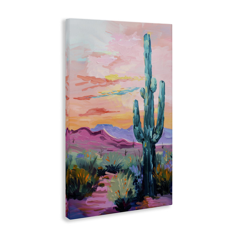 «Stupell Industries», art mural sur toile Cactus et ciel pastel par Petal Prints Design, H 36 po x l 24 po