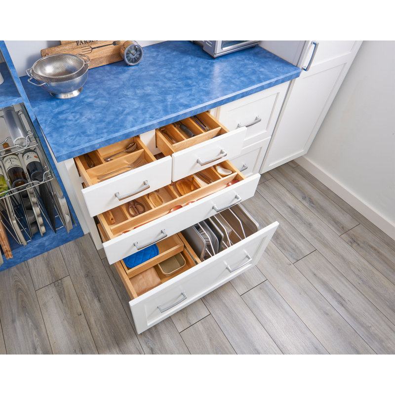 Rev-A-Shelf Wood Trim-to-Fit Utensil Drawer Organizer Insert , 2.88"H x 33.13"W x 22"D