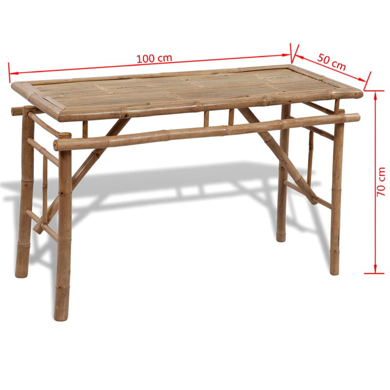 Tott And Eling 4 - Person Bamboo Wood Patio Dining Set with Rectangular Table