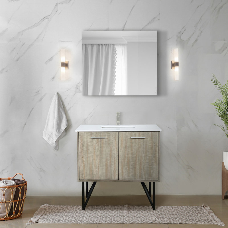 Meuble-lavabo de salle de bain 36 po X P 20 po P, comptoir en marbre de culture, ensemble de robinet et robinet de 28 po Miroir