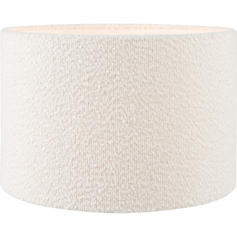 Drum Boucle Lamp Shade, 29cm H x 45cm W x 45cm D, White