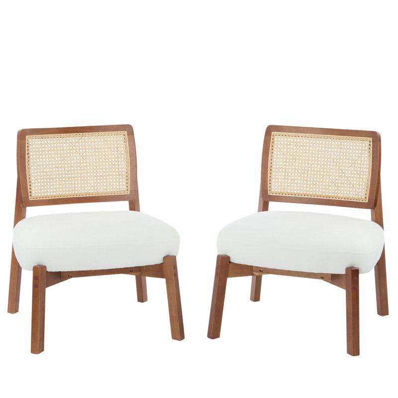 Dual Modern Beige Lounge Chairs From Christopher Knight Home – Boasting Woven Backrests, Solid Wooden Frames, Minimalist & Elegant Charm – Perfect For Adding A Touch Of Class To Living Rooms, Bedrooms, Or Office Settings