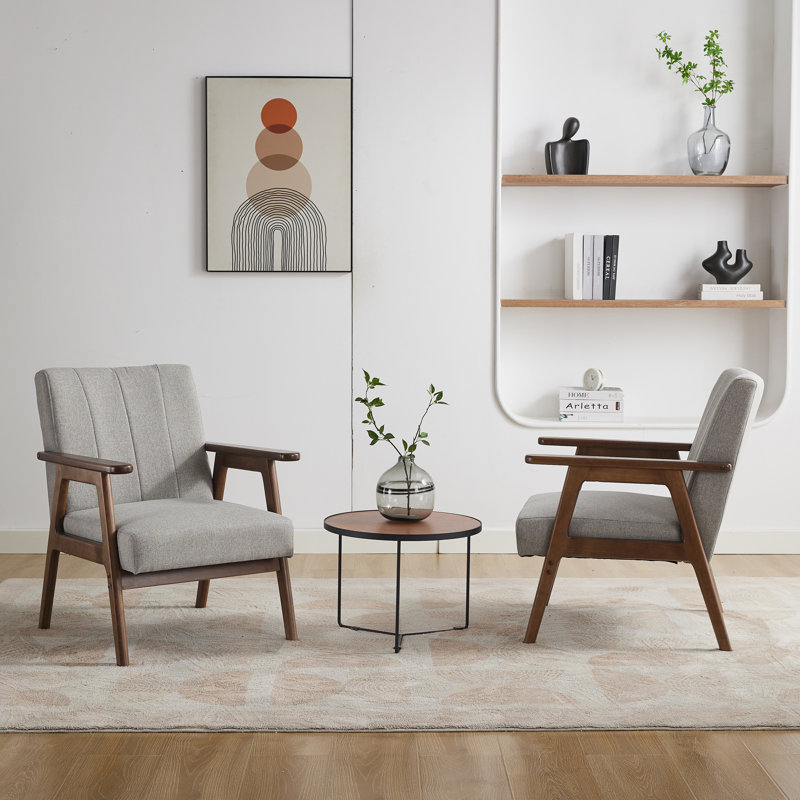 Fauteuil de 25,6 po Chisara, Irma Light Grey Linen