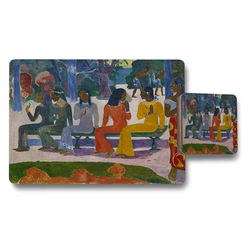 Colorful Park Scene Placemat And Coaster Set Artwork