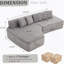 Canapé modulaire à compression avec méridienne confortable, canapé à compression irrégulière en forme de L avec siège profond, canapé-lit modulaire minimaliste pour salon, chambre à coucher, salon, salon, gris clair-152999532