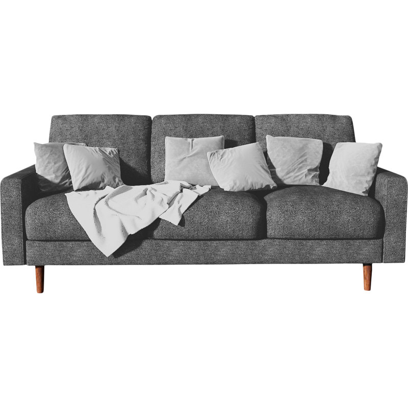 Canapé à accoudoirs carrés de 71,7 po Benay, Gris