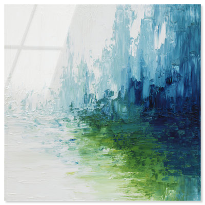 Décoration murale bleue Glacial Thaw I par Art Remedy, prête à être suspendue, 16 x 16