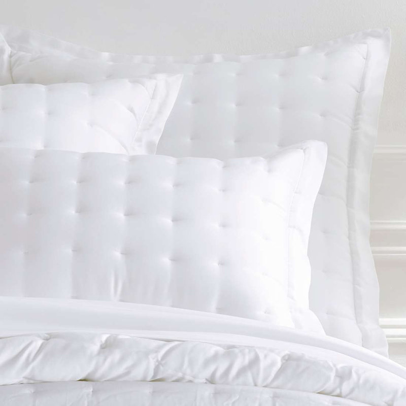 Silken Solid Puff Sham, Euro, White