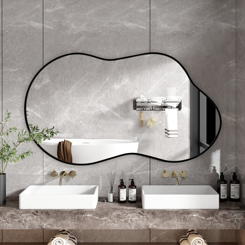Miroir mural Banwell, 20 po x 36 po, Noir