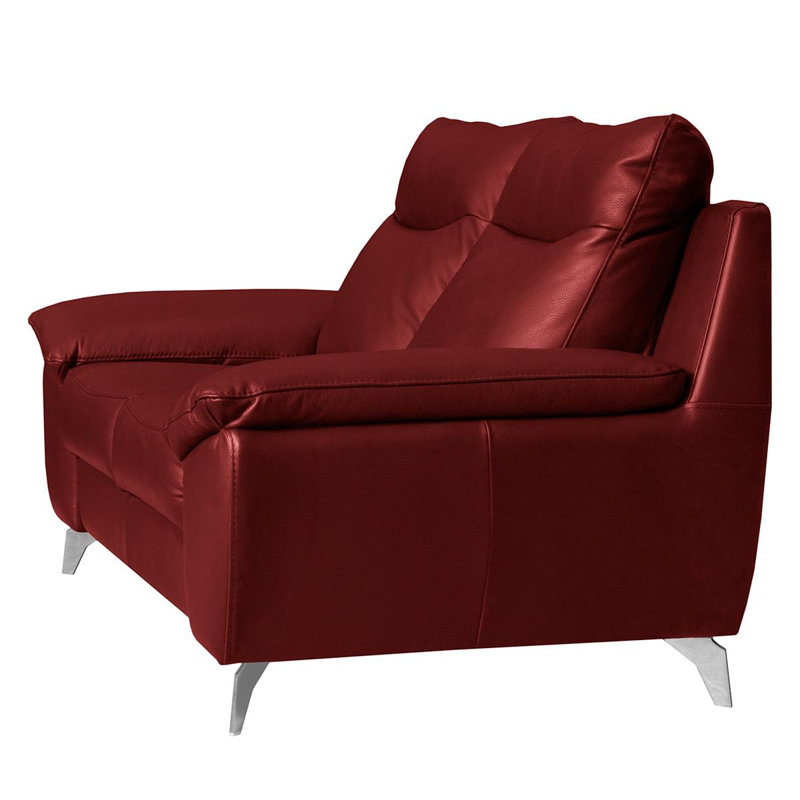 Edelweiss 2 Seater Genuine Leather Sofa, Red