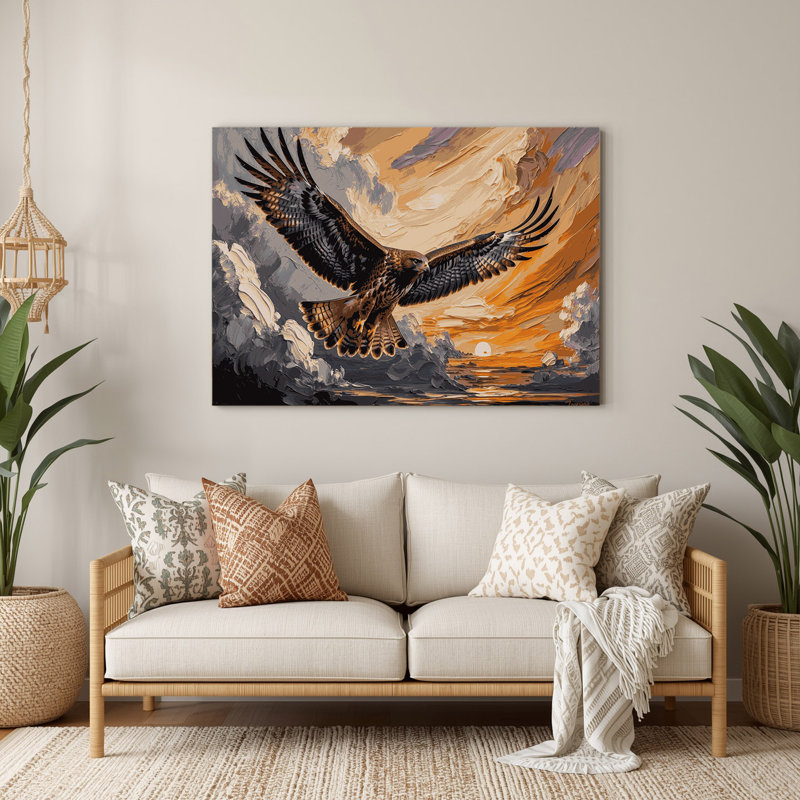 Oiseaux, art mural en métal brun à queue rouge, H 16 po x l 20 po