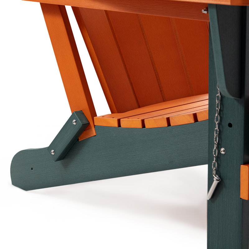 Chaise Adirondack pliante Kahn avec porte-gobelet , Orange, vert