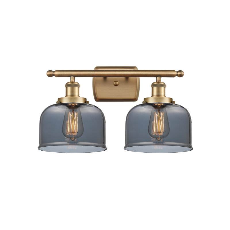 Éclairage pour meuble-lavabo à 2 lumières 18 po Ballston Urban Bell, Laiton brossé, Incandescent, Non