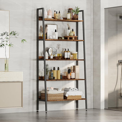 5-Tier Narrow Bookshelf - Metal Storage Organizer for Living Room, Bedroom & Office