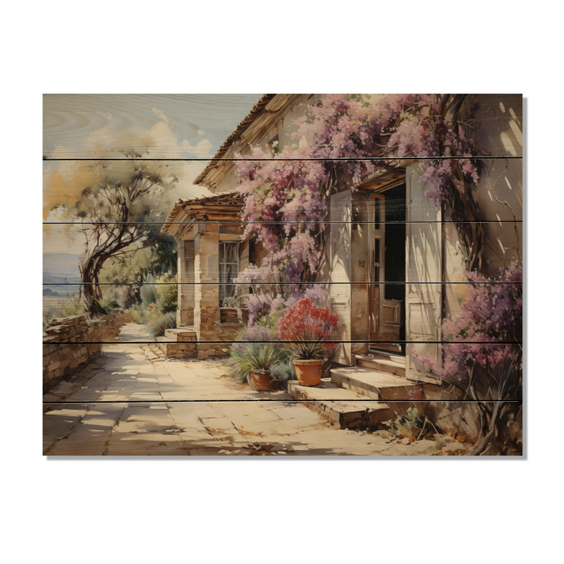 Jardin français d'Aixenprovence I sur bois, H 30 po x l 40 po x P 0,78 po