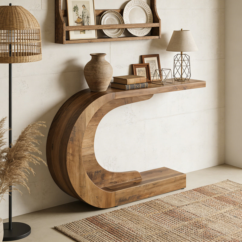 C-Shaped Modern Accent Table Hallway Table