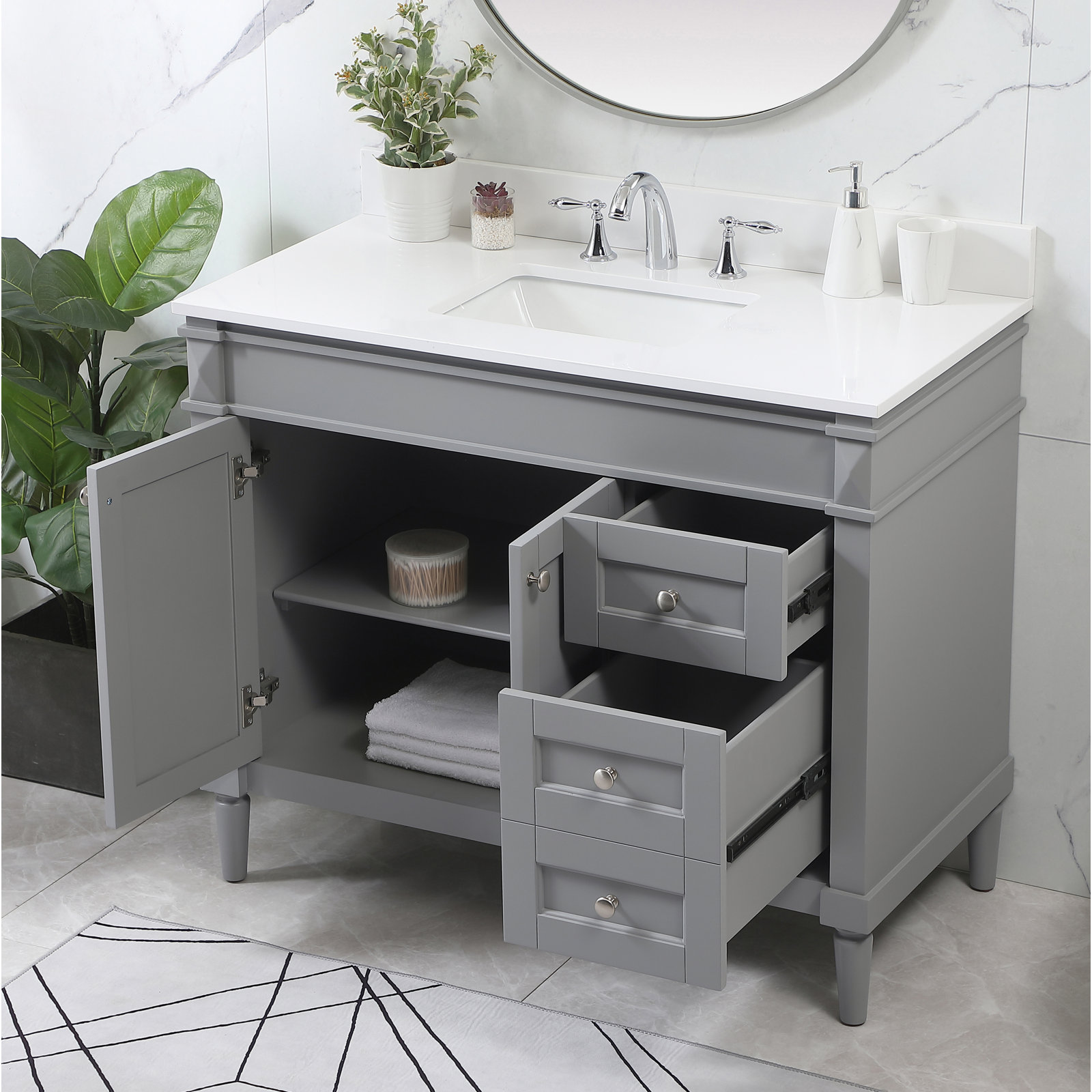 Readington 42'' Single Bathroom Vanity, Gray, 42"