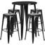 Ensemble de tables de bar rondes intérieur / extérieur en métal 30 po avec 4 tabourets sans dossier Colbert-24678656-24678665