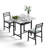 3-Piece Dining Table Set With Faux Marble Tabletop, Under-The Table Storage And Cushioned Chairs For Small Space, Minimalist Dining Set For Kitchen, Home Bar And Patio-1996580155