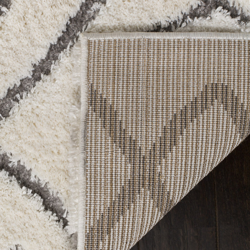 Tapis ivoire à poils longs Olga, Rectangle 5 pi 1 po x 7 pi 6 po