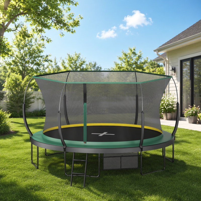 Trampoline 14 pi Springfree No Gap avec cordes élastiques pour une expérience de rebondissement sécuritaire, silencieuse et douce