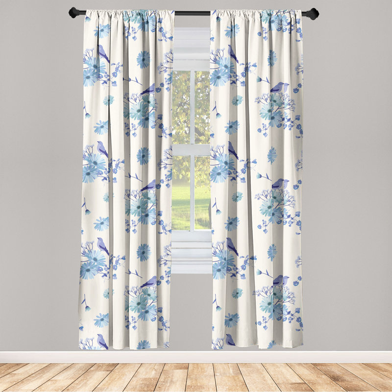 Arneshia Semi Sheer Curtain Pair, 28" W x 95" L