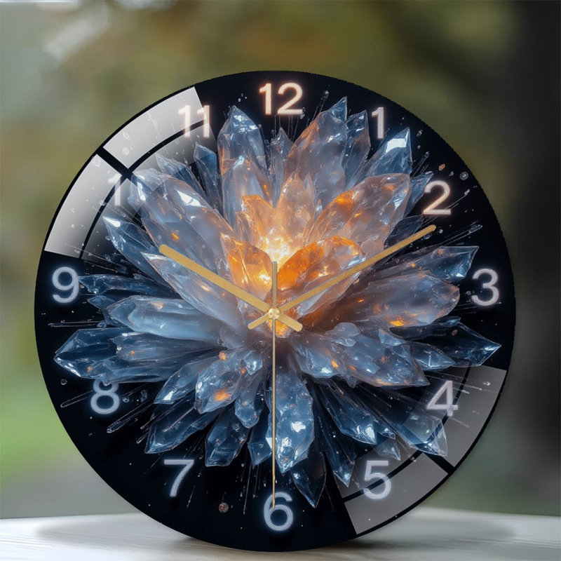 Horloge murale en cristal 12 po