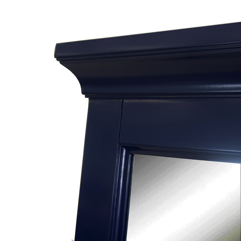 Bernardsville Wood Flat Wall Mirror, Royal Blue