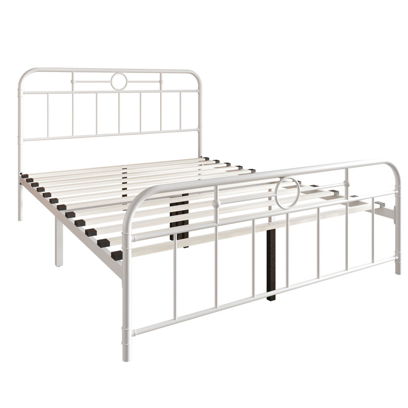 Avier Metal Spindle Bed, White, King