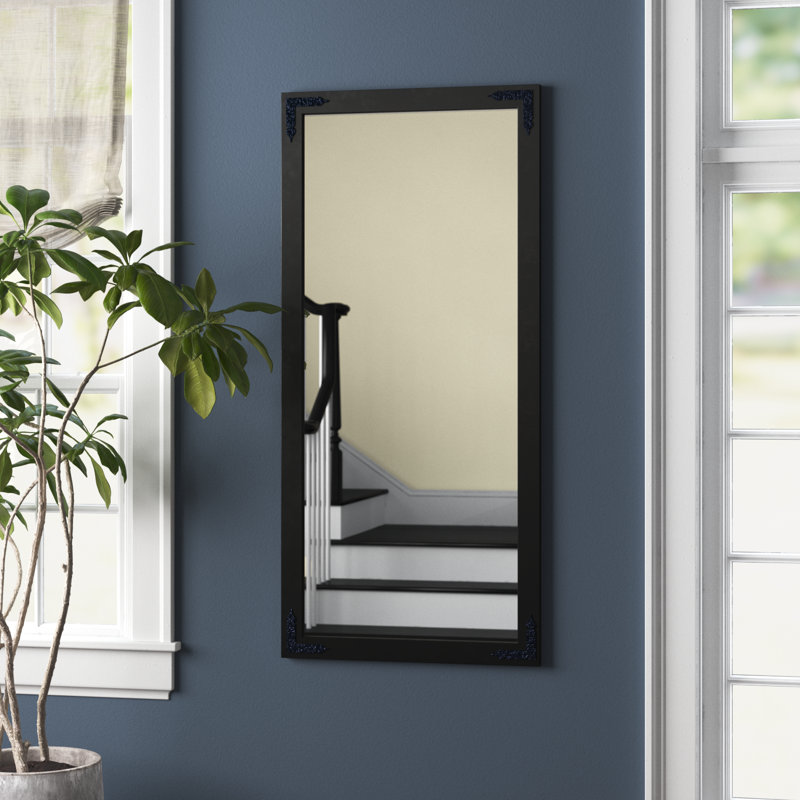 Heavner Flat Wall Mirror, 42" H x 30" W, White