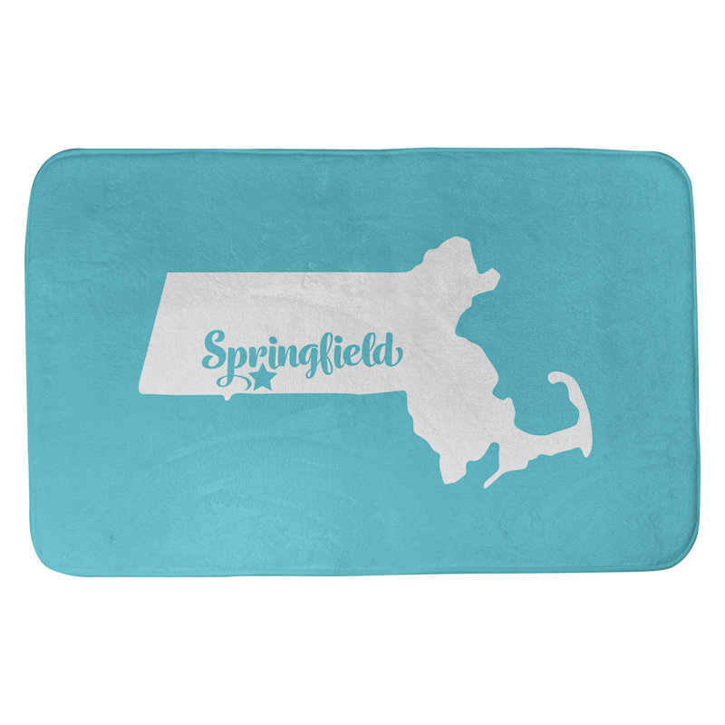 Tapis de salle de bain springfield massachusetts, l 17 po x L 21 po, Bleu sarcelle