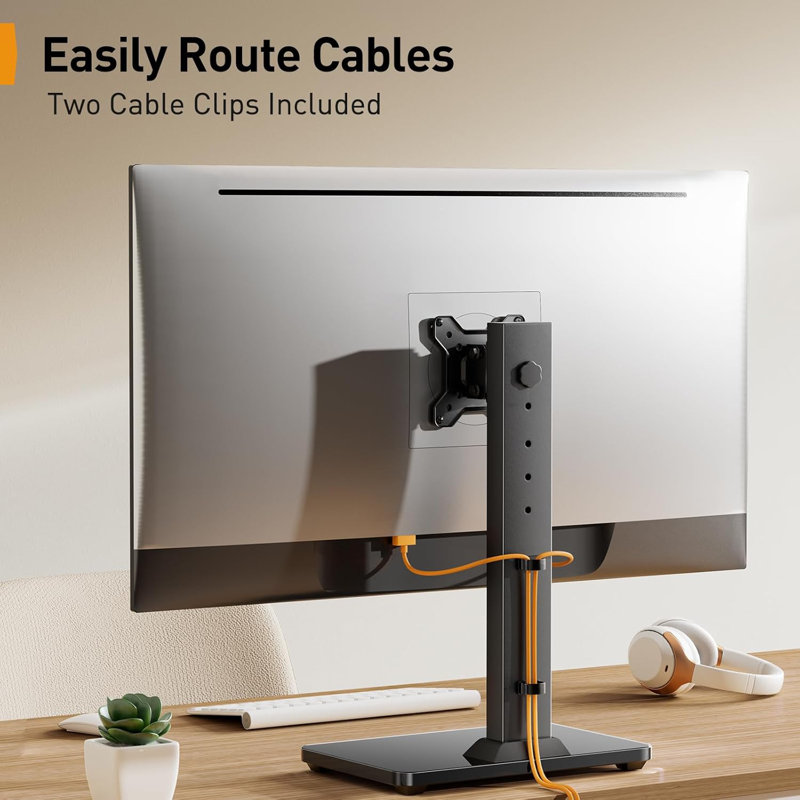 Monitor Stand, Stand-Alone Monitor Stand, For 13-34 Inch Screen, 360 Degree Rotation, 5 Height Settings, Adjustable Monitor Desktop Lift, Swivel And Tilt, Max VESA 100X100mm