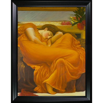 «Flame June» par Lord Frederic Leighton - peinture sur toile à cadre flottant