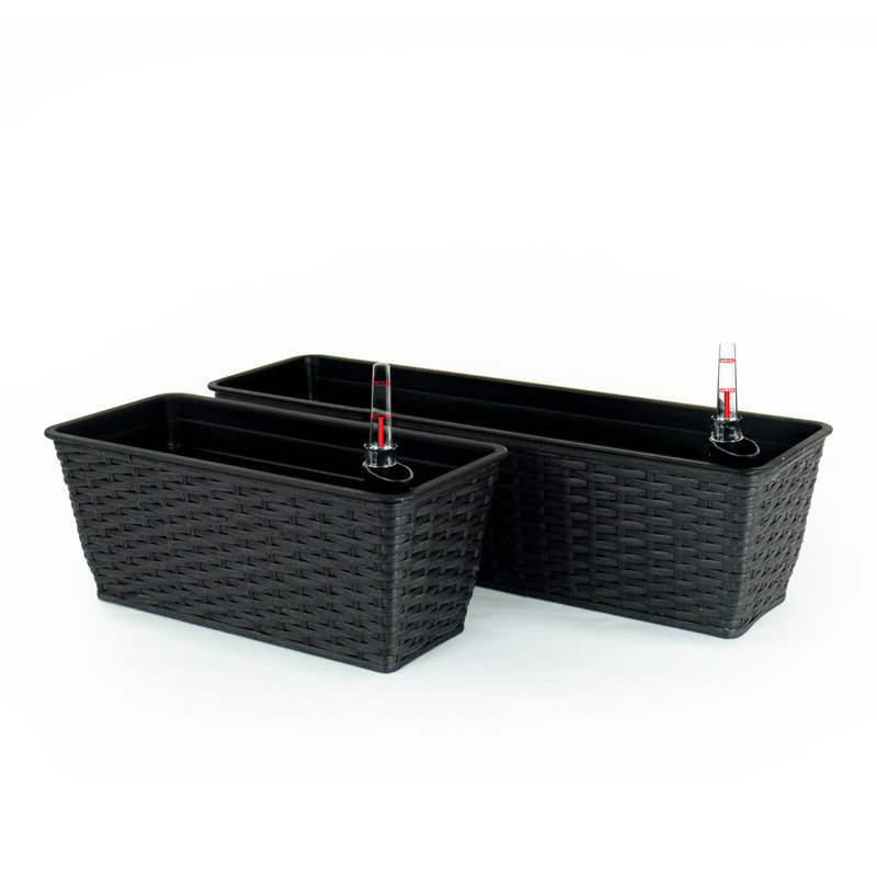 Jardinières rectangulaires à arrosage automatique - 2 tissées à la main pour une beauté intérieure et extérieure idéale pour les amateurs de plantes
