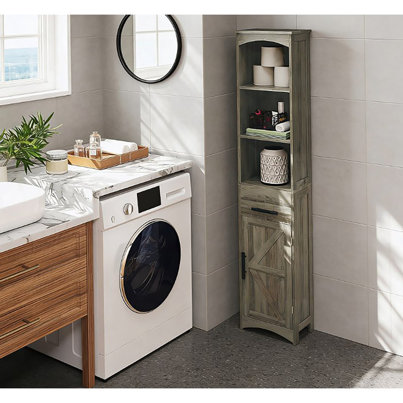 Armoire de rangement étroite et étroite pour salle de bain étroite, Gris