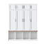 Arbre d'entrée avec armoire à chaussures ouverte, portemanteau avec banc de rangement, portemanteau pour couloir, salon, blanc-1003095039
