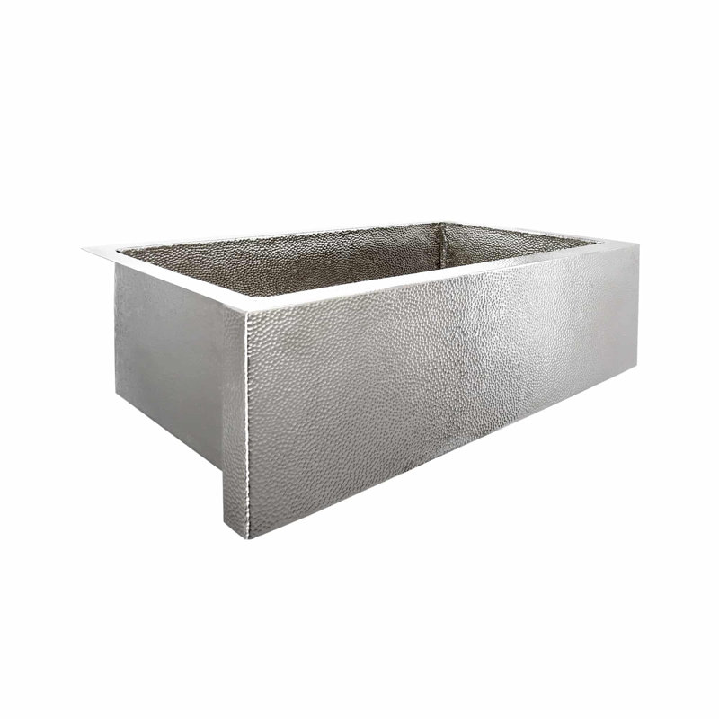 Évier de cuisine à tablier L 33 po x l 22 po, Nickel poli