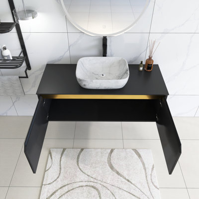Meuble-lavabo mural 48 po en contreplaqué avec lavabo