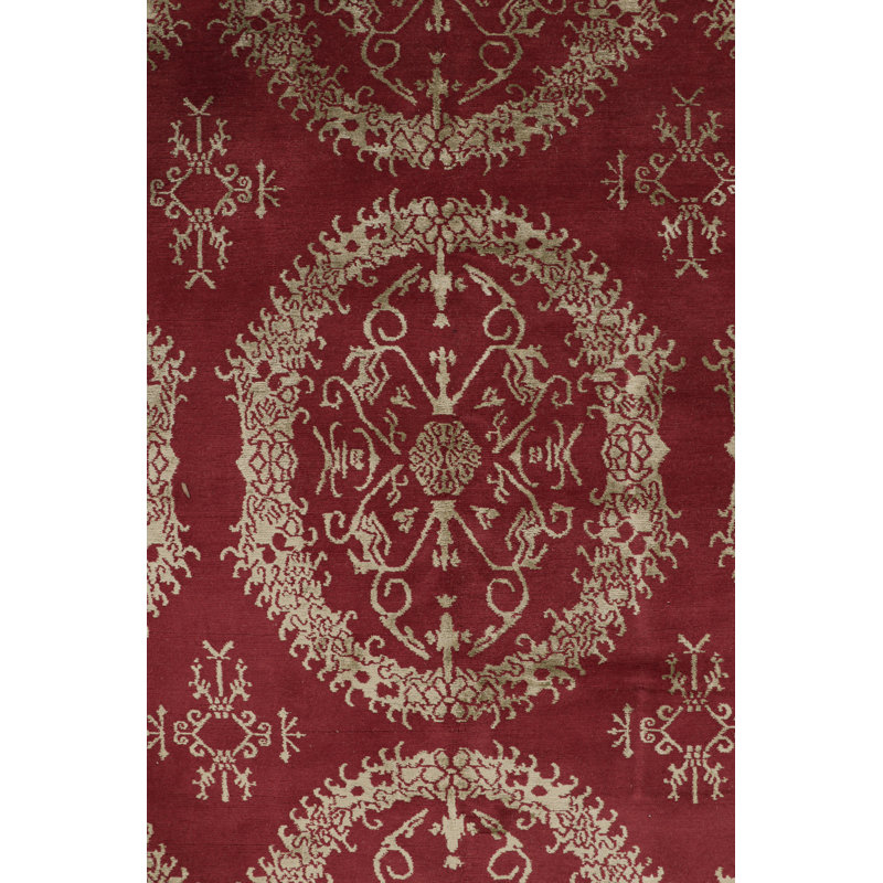 Rug & Kilim’S European Style Rug In Red With Floral Medallions “Catana”