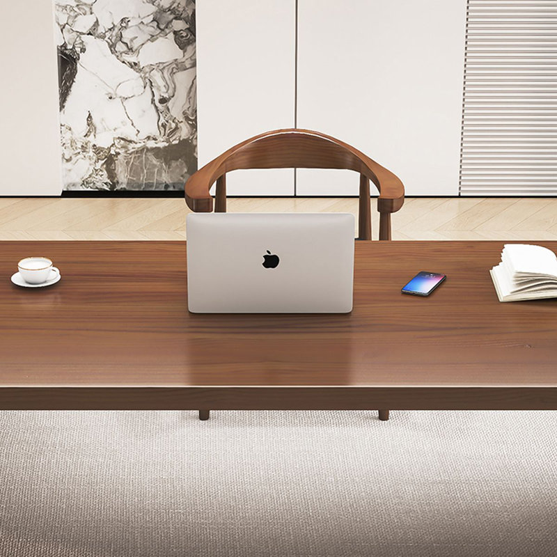 Bureaux en bois massif en L noyer, Retour à droite, H 29,53 po x l 86,61 po x P 23,62 po