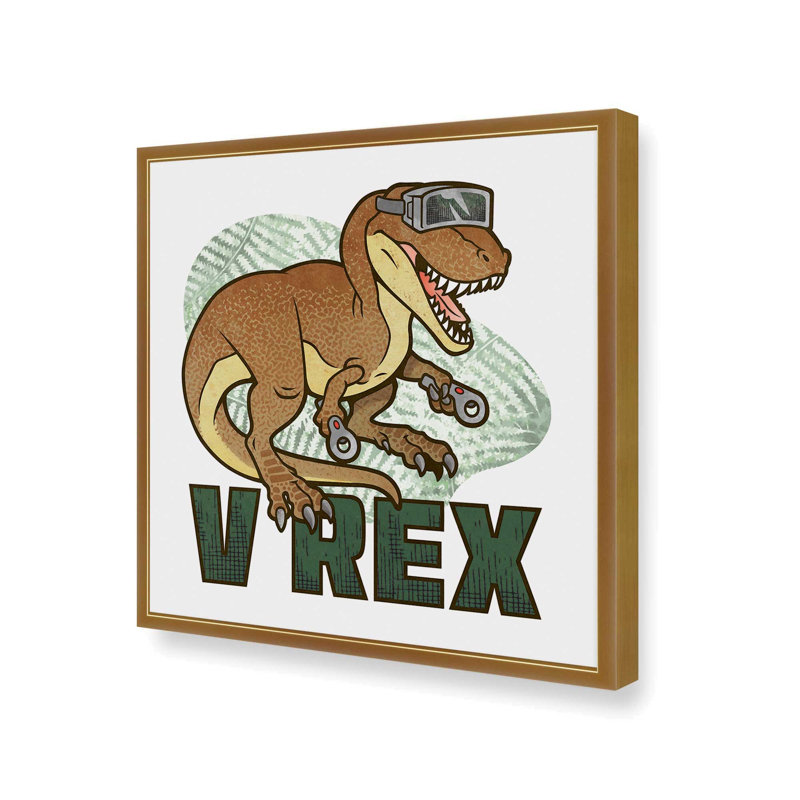 V REX by Lauren Rader Art Print, 36 W x 36 H, Framed Print, Gold