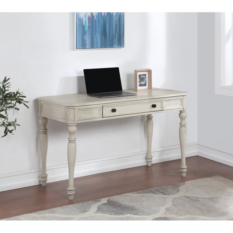 Bureau d'écriture rectangulaire l 48 po Bronn, Blanc antique