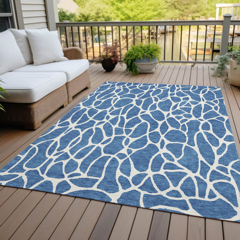 Tapis intérieur / extérieur bleu Zarelia , 9 pi x 12 pi