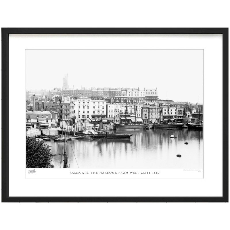 Ramsgate, The Harbour From West Cliff 1887 by Francis Frith - Single Picture Frame Print, 28cm H x 36cm W x 2.3cm D