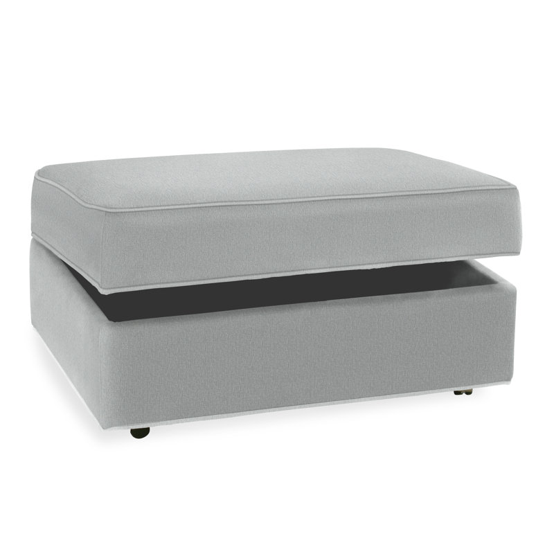 Upholstered Ottoman, Light Blue Performance Fabric; 0851-55
