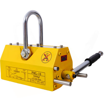 Levage magnétique permanent avec dégagement, aimant robuste de 2 200 lb / 1 000 kg, facteur de sécurité de 2,5, néodyme et acier pour la grue, la grue d'atelier, le bloc, la plaque de levage de la planche en acier