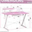 Bureau d'ordinateur TS-200 en fibre de carbone avec support, rose