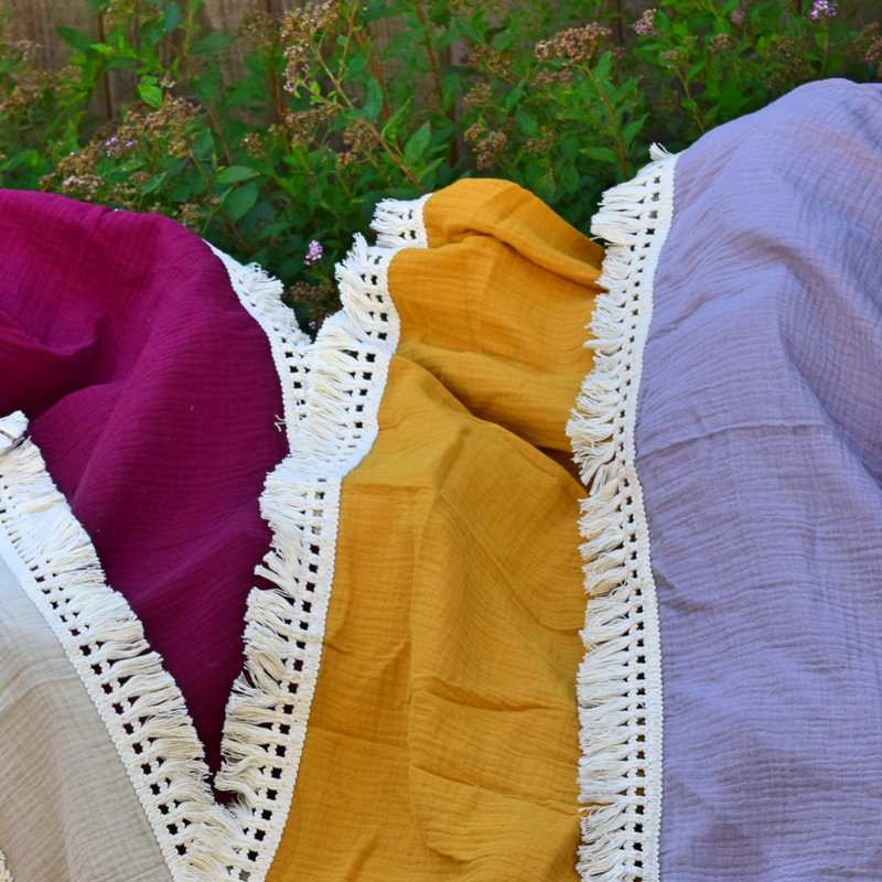 Couverture pour bébé 100% coton Jered, Moutarde