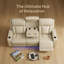 Canapé inclinable électrique en cuir Beige