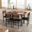 5-Piece Dining Set for 4 47'' Round Kitchen Table 4 Stools w/ Wooden Tabletop